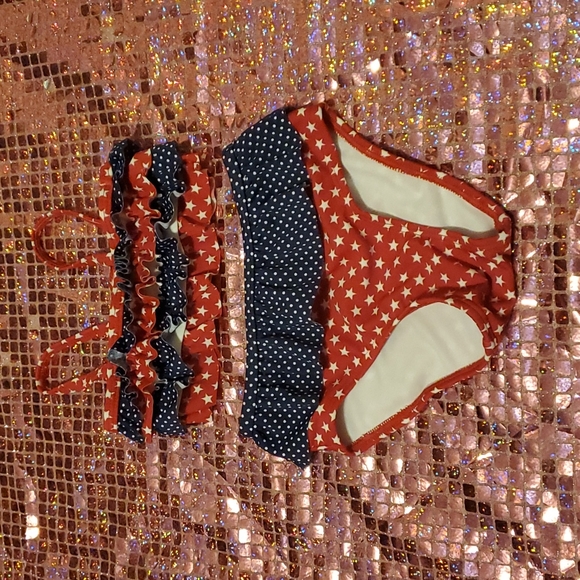 Patriotic Infant 4th of July 2 piece Bathing suit bikini 18m - Picture 2 of 2